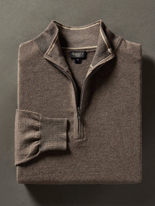 Movement Quarter Zip Sweater - Walnut