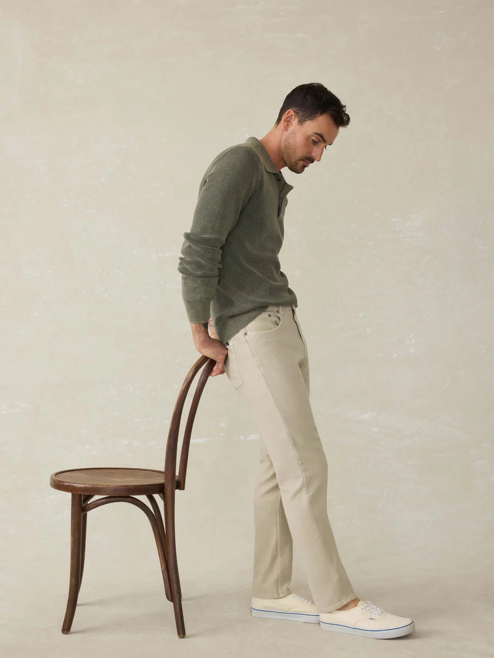 Stretch Terry 5-Pocket Pant - Stone