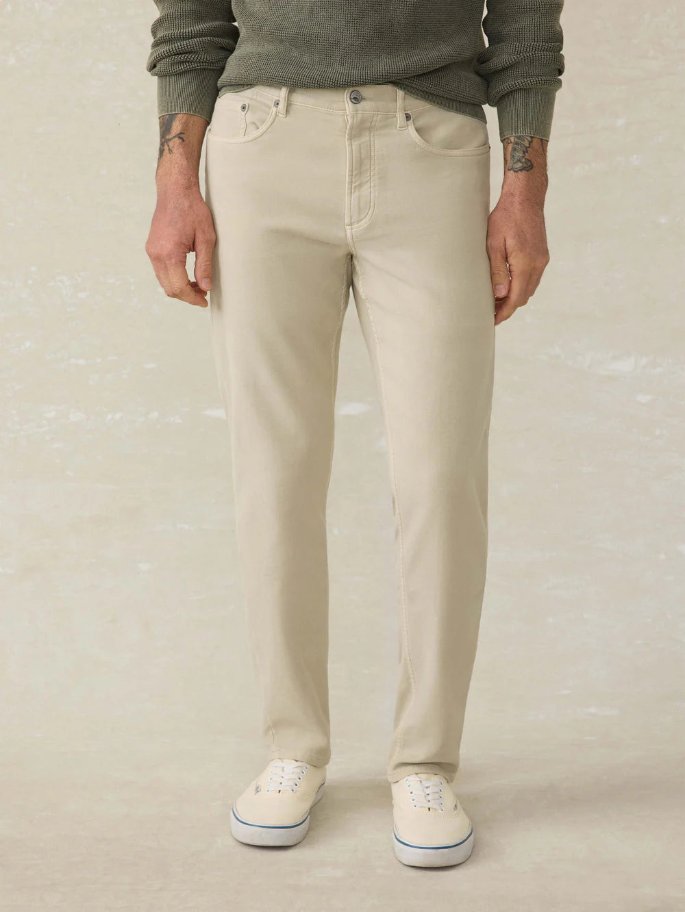 Stretch Terry 5-Pocket Pant - Stone