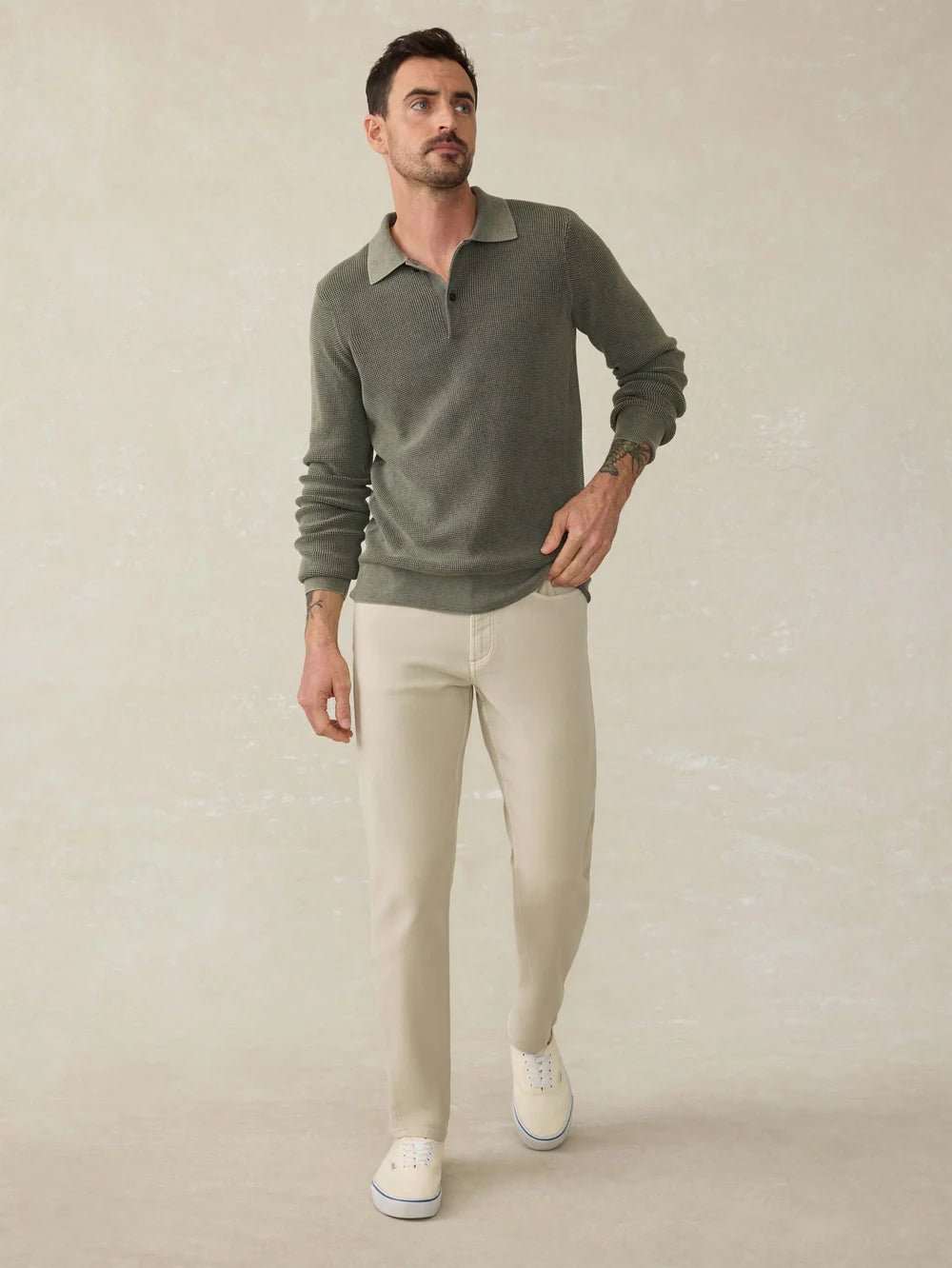 Stretch Terry 5-Pocket Pant - Stone