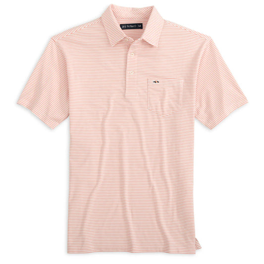 Pamlico Stripe Polo - Coral