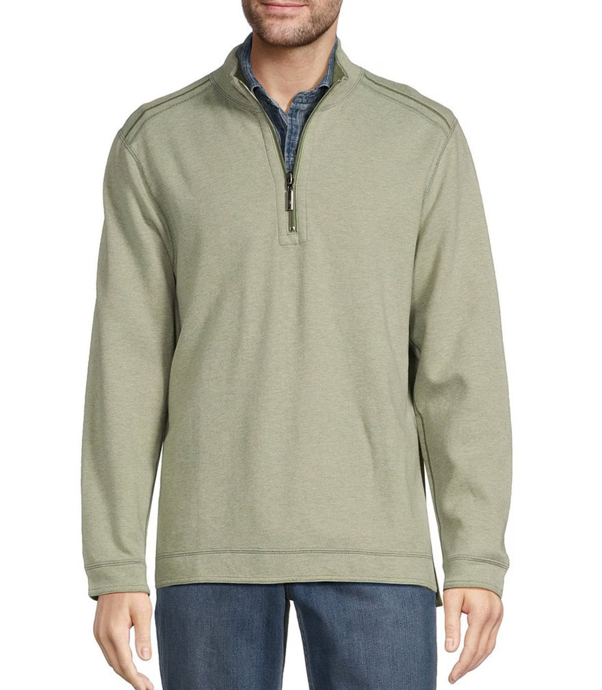 Flipfield Reversible Half Zip Pullover - Bonsai Heather