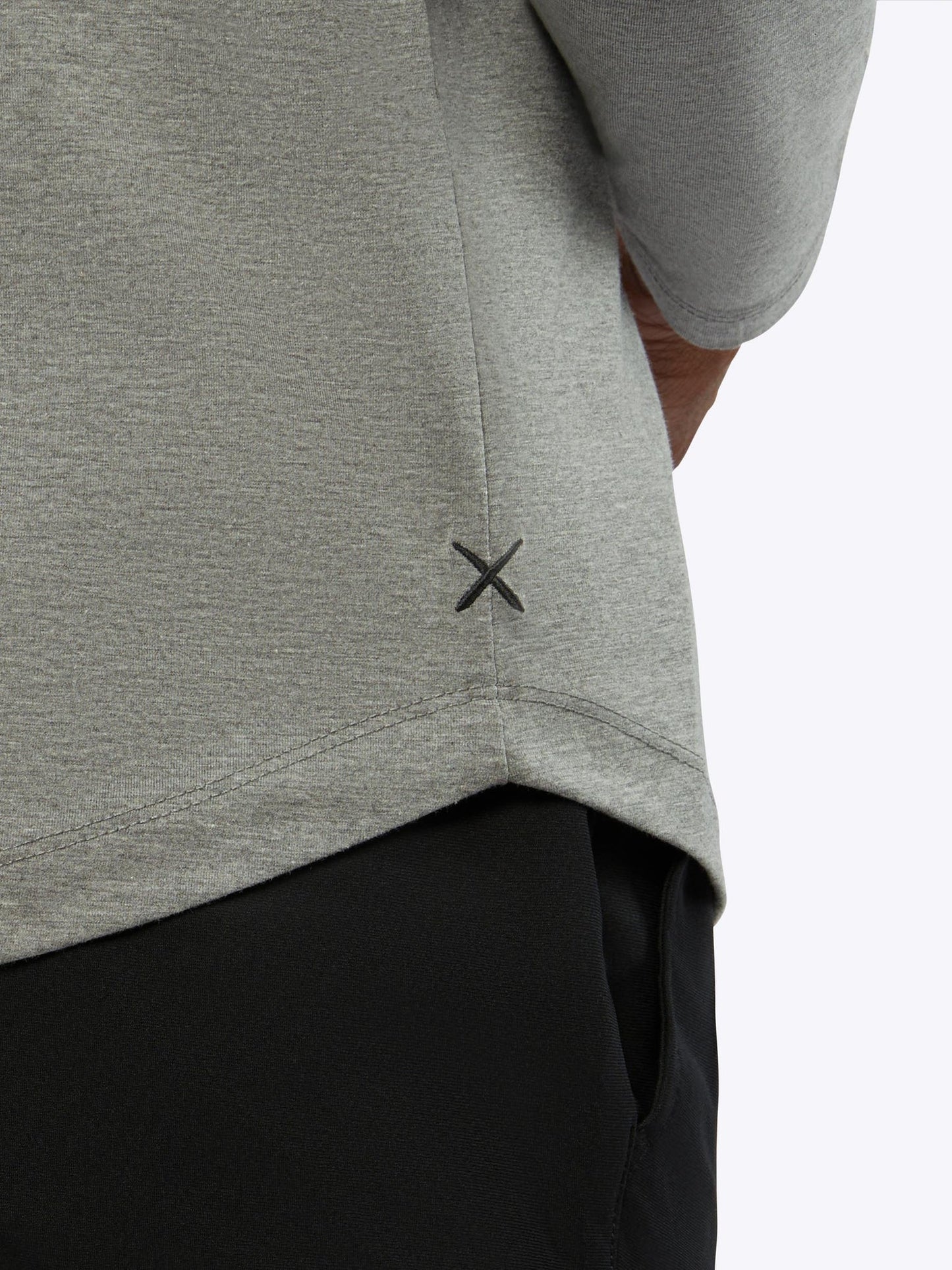Long Sleeve Curve-Hem Tee - Heather Grey