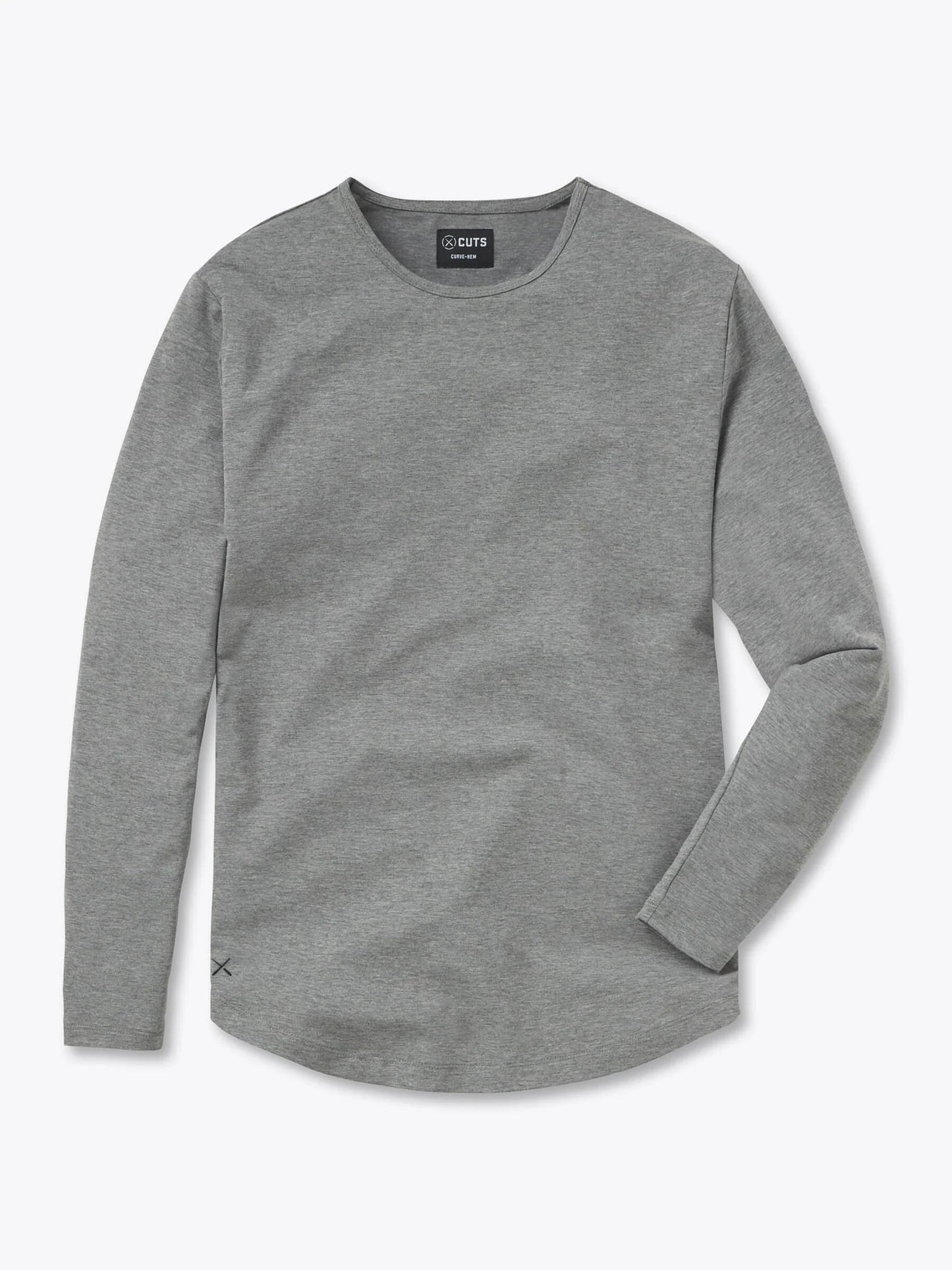 Long Sleeve Curve-Hem Tee - Heather Grey