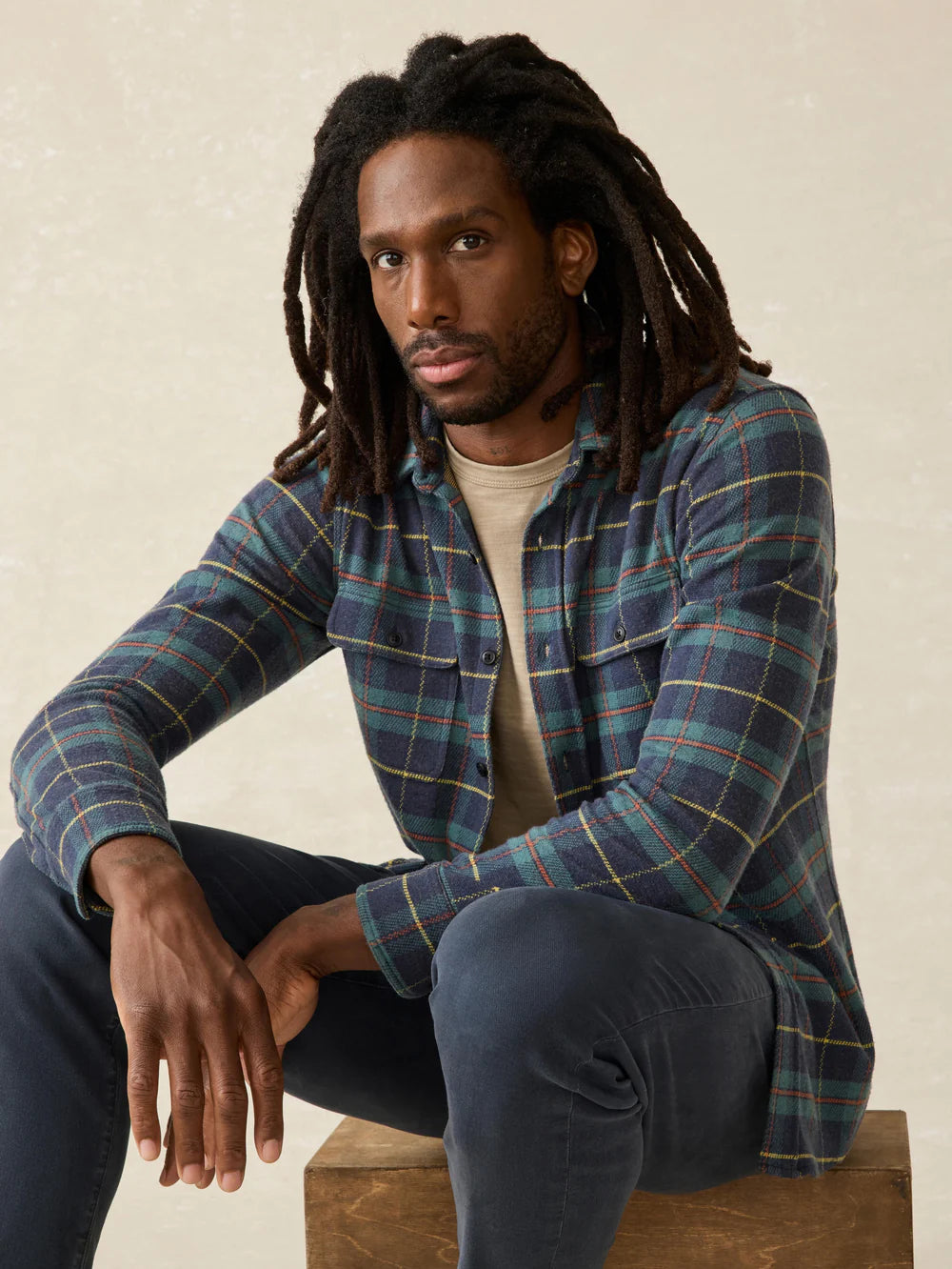 Legend Sweater Shirt - Mossy Elm Plaid