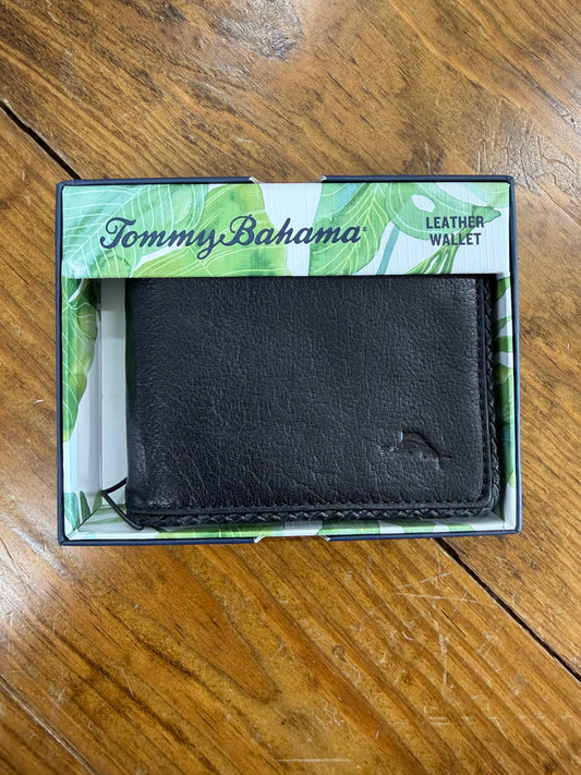 Men's Tommy Bahama Bifold Slim Leather Wallet - Black