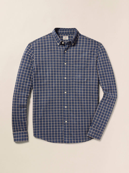 Faherty Coastline Knit Shirt in Twilight Check