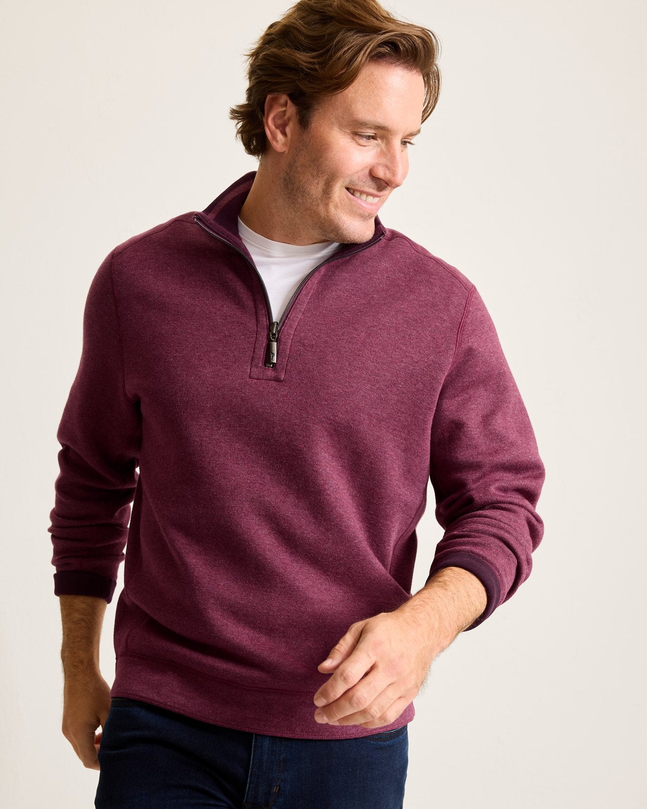 Flip Coast Half-Zip Reversible Sweatshirt - Berry