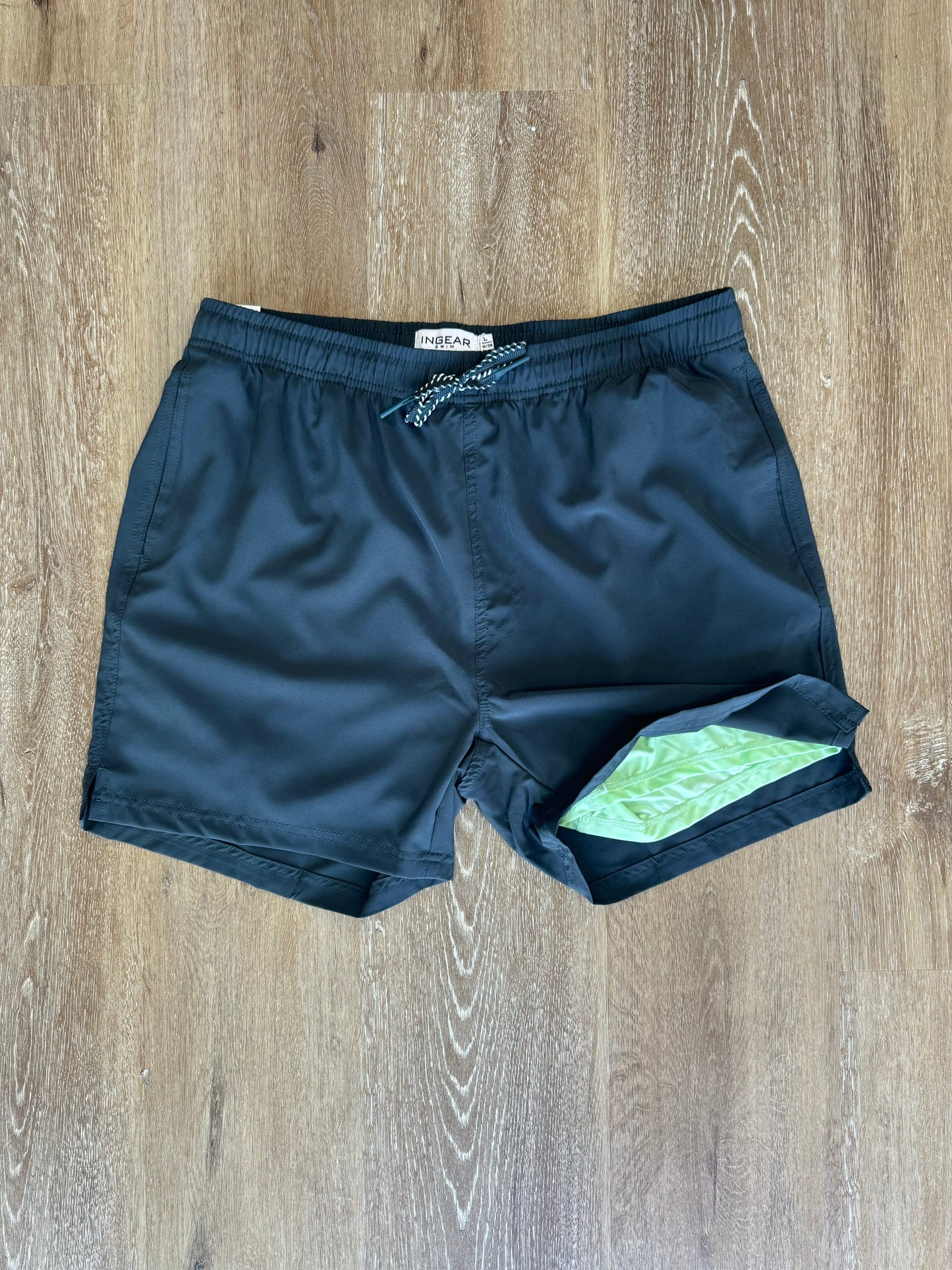 Swim Trunk - Charcoal with Green Liner