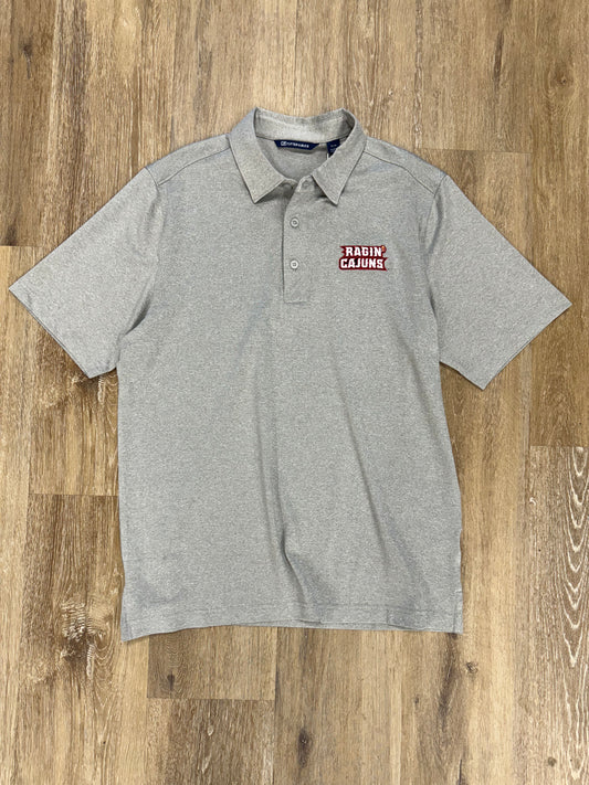 Ragin Cajuns Forge Heathered Stretch Mens Polo - Grey