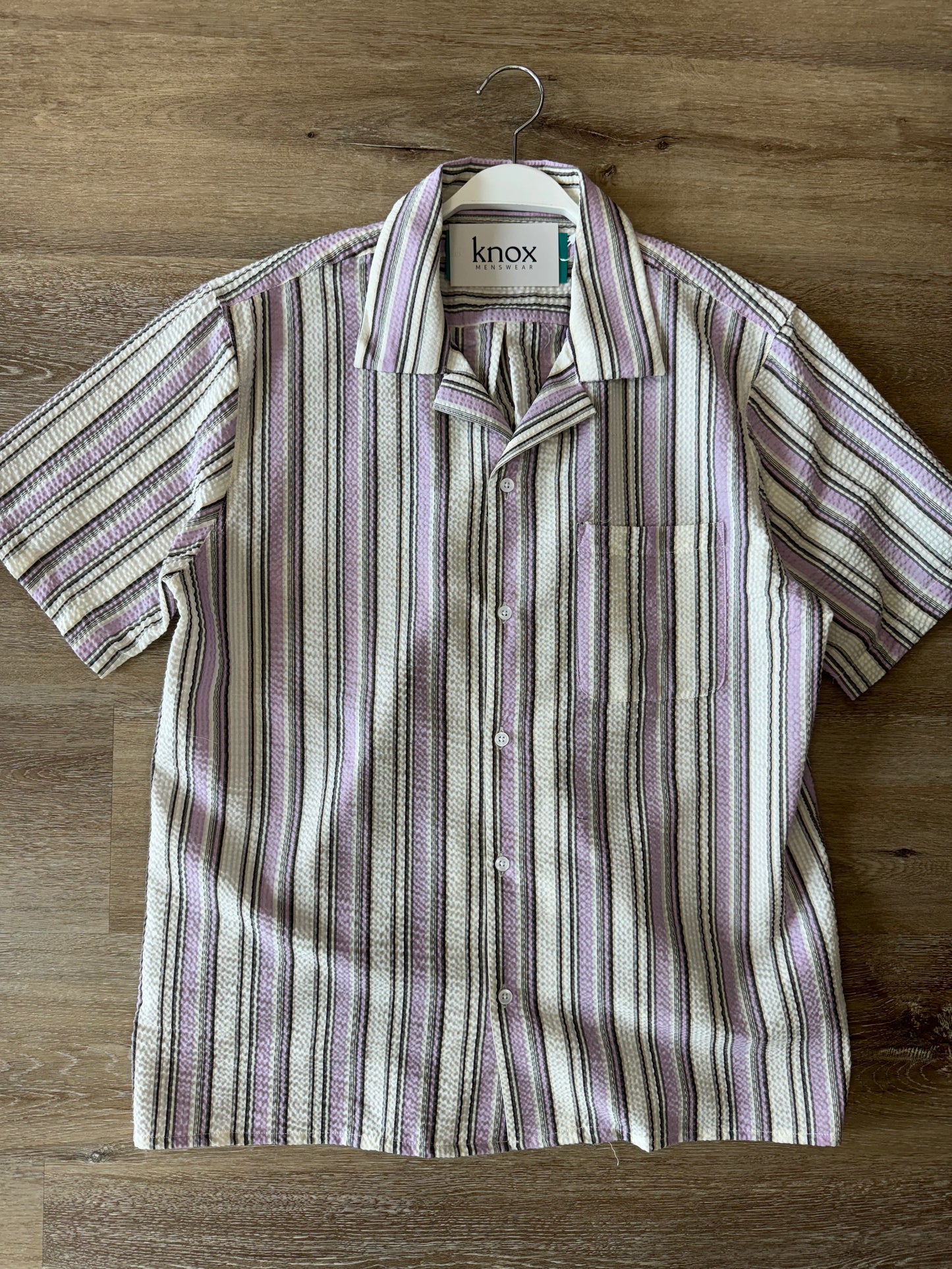 Mardi Gras Striped Camp Shirt