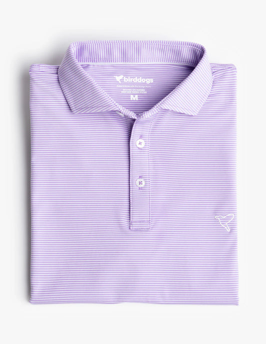 Birddogs Performance Polo - Purple Stripes