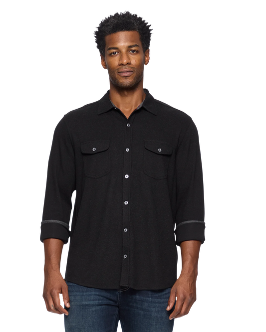 Madeflex Stretch Knit Flannel Shirt - Black