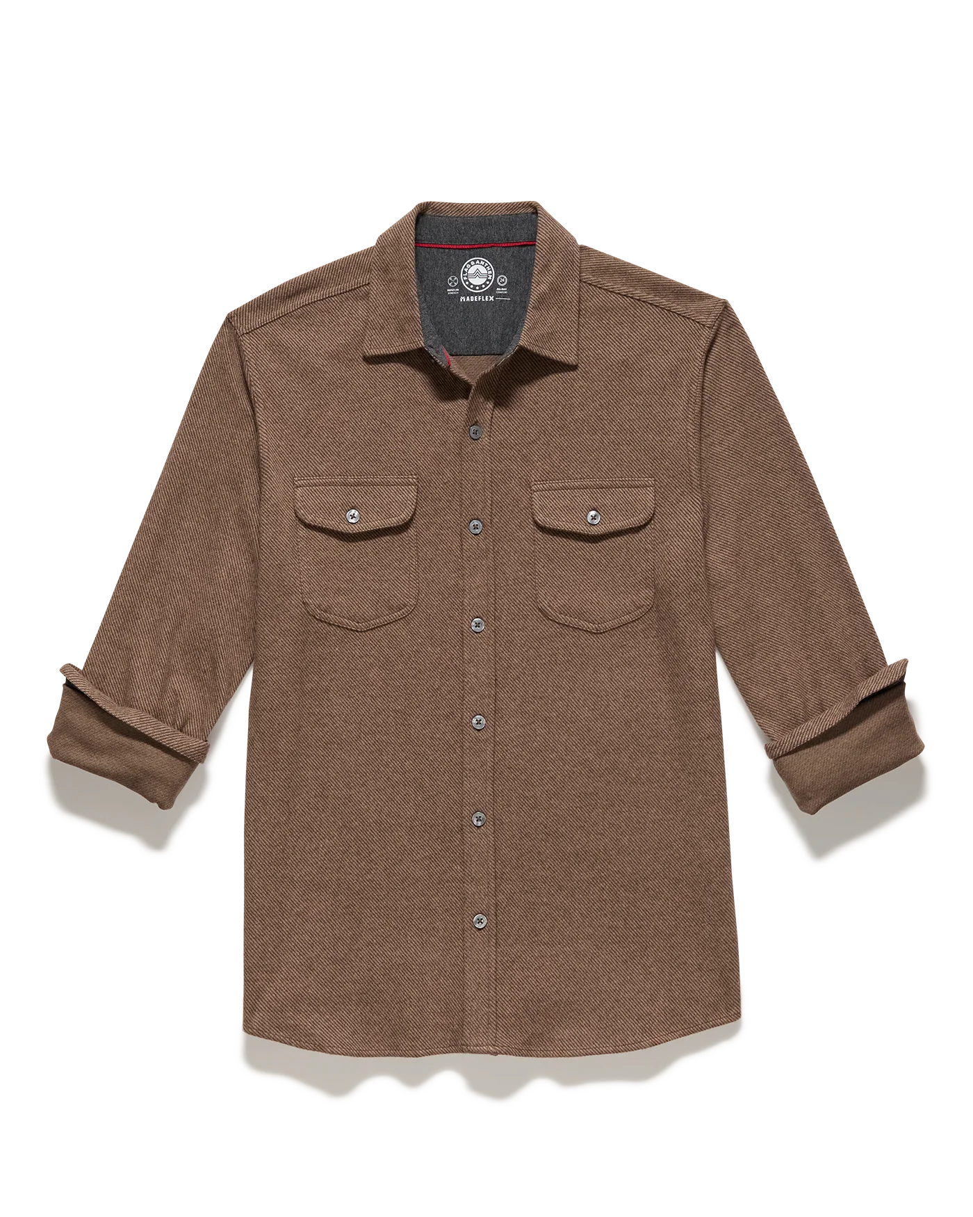 Madeflex Stretch Knit Flannel Shirt - Brown