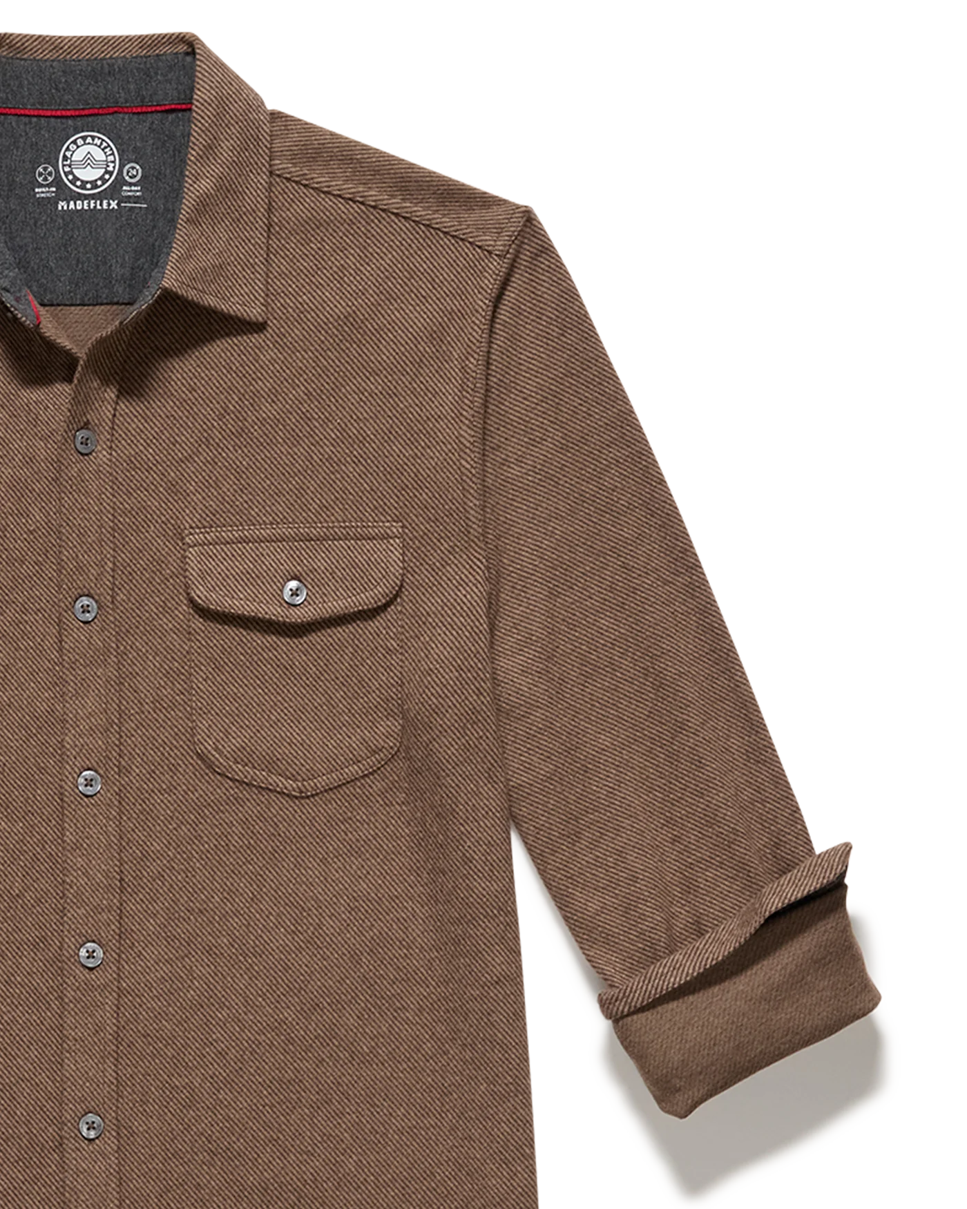 Madeflex Stretch Knit Flannel Shirt - Brown