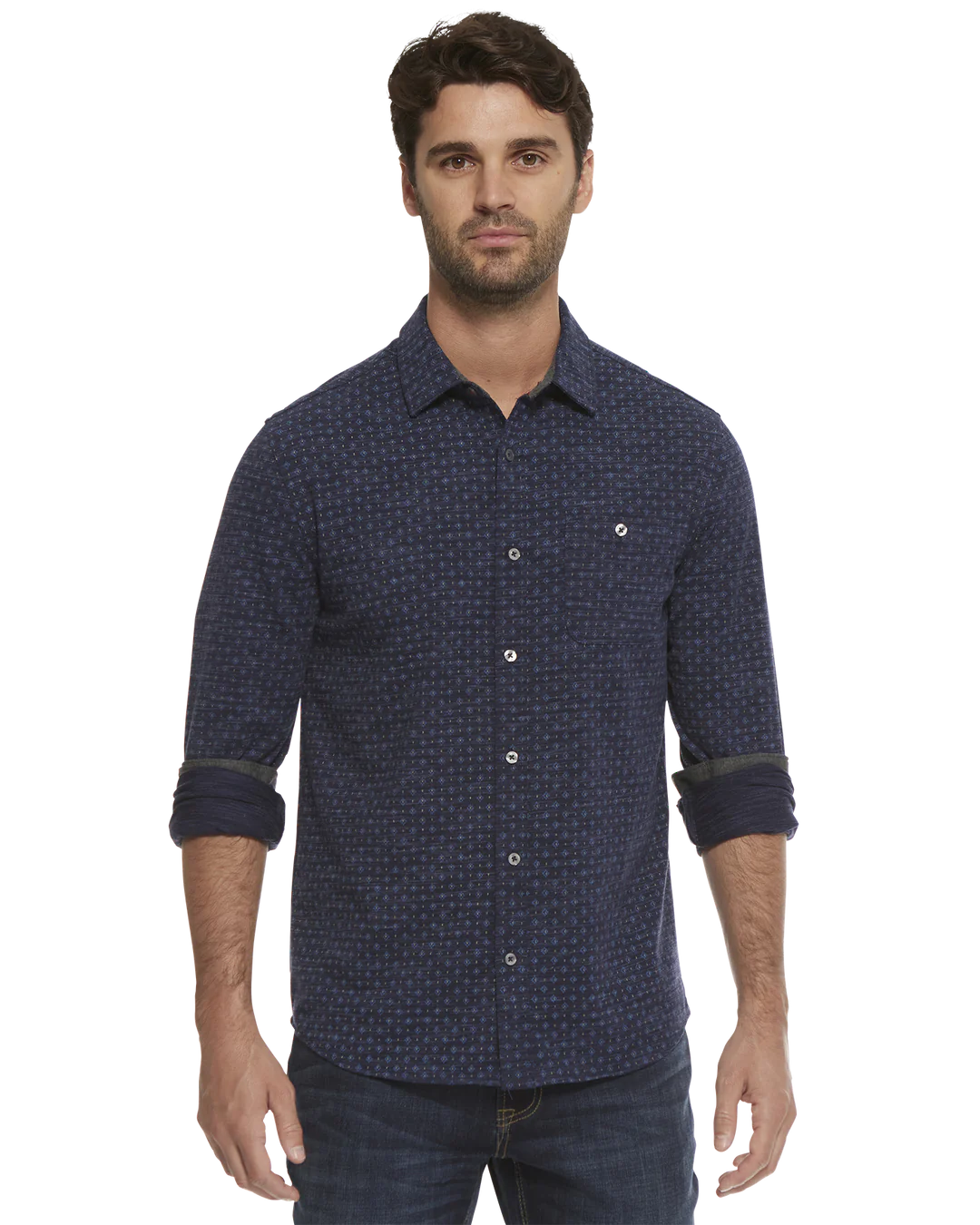 Jersey Stretch Performance Shirt - Navy Heather