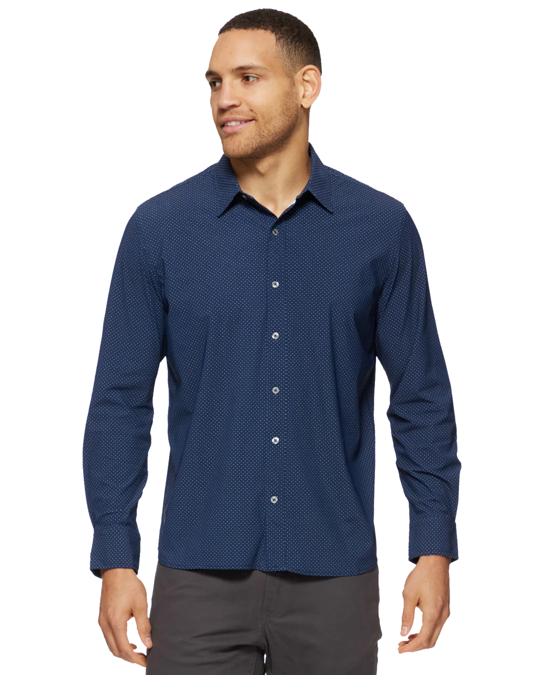 Madeflex Performance Button Down - Navy Dot