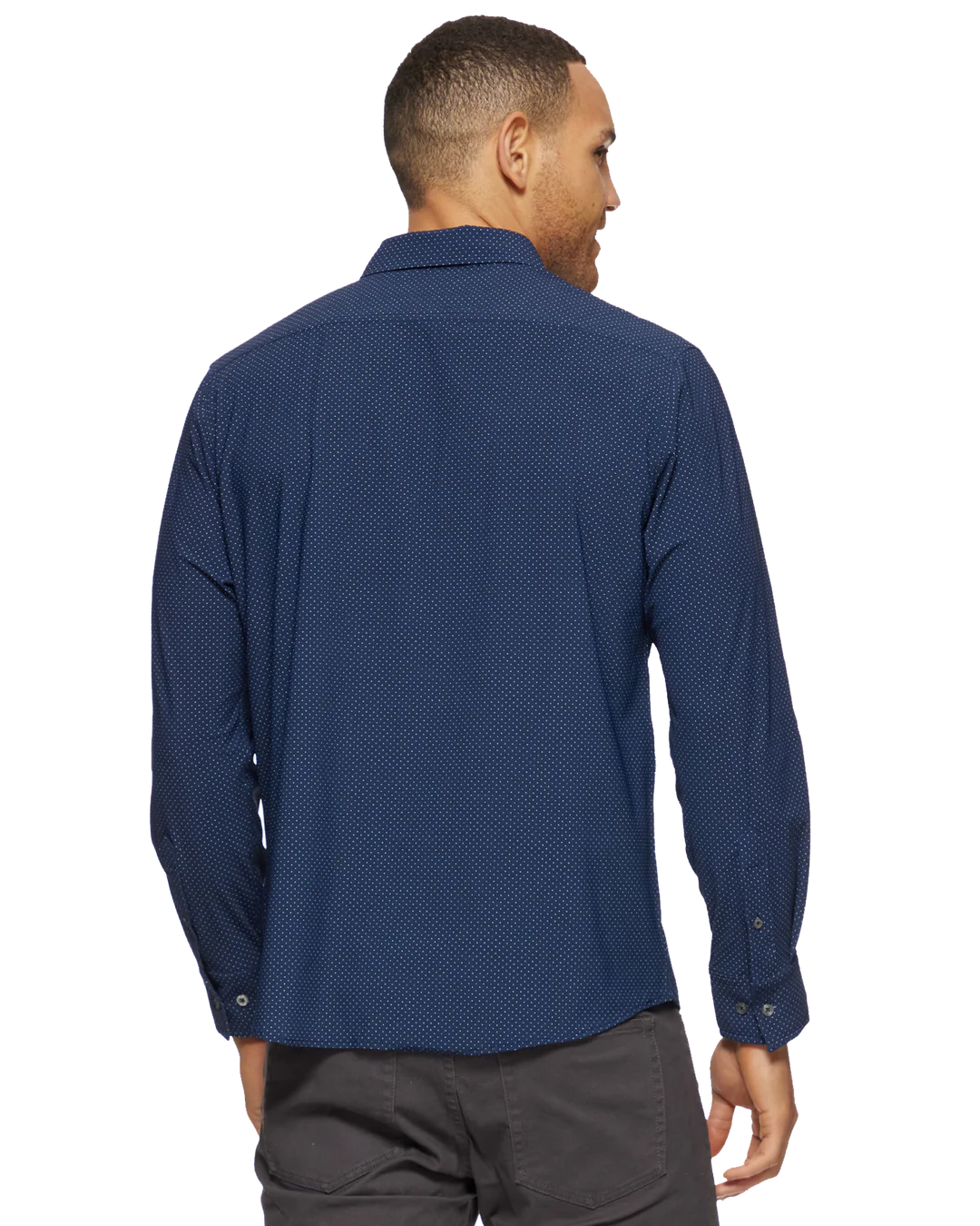 Madeflex Performance Button Down - Navy Dot