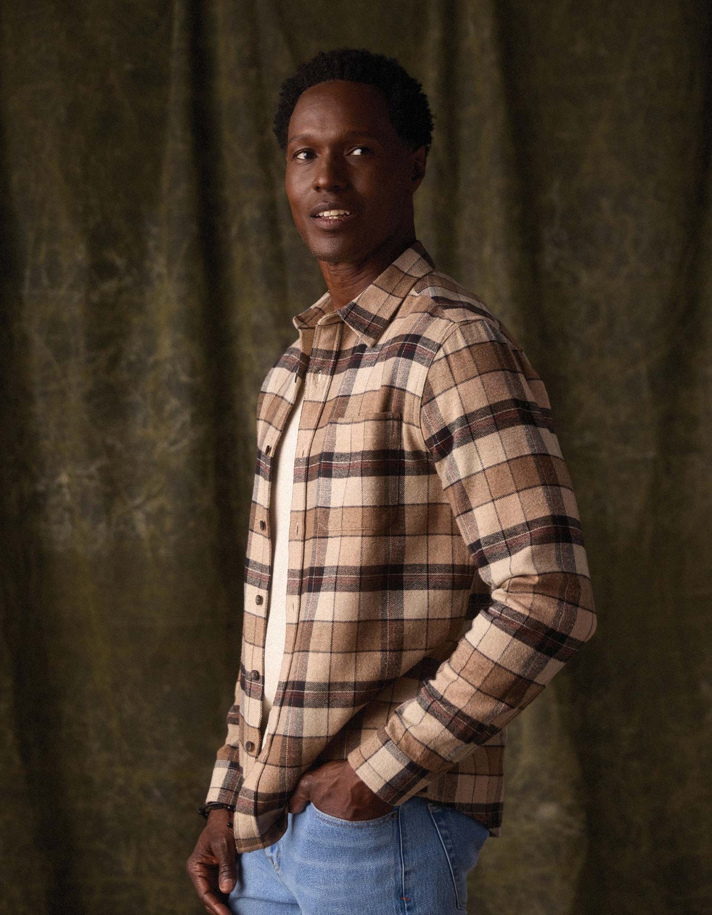 Louis Heavyweight Flannel Overshirt - Mink Plaid