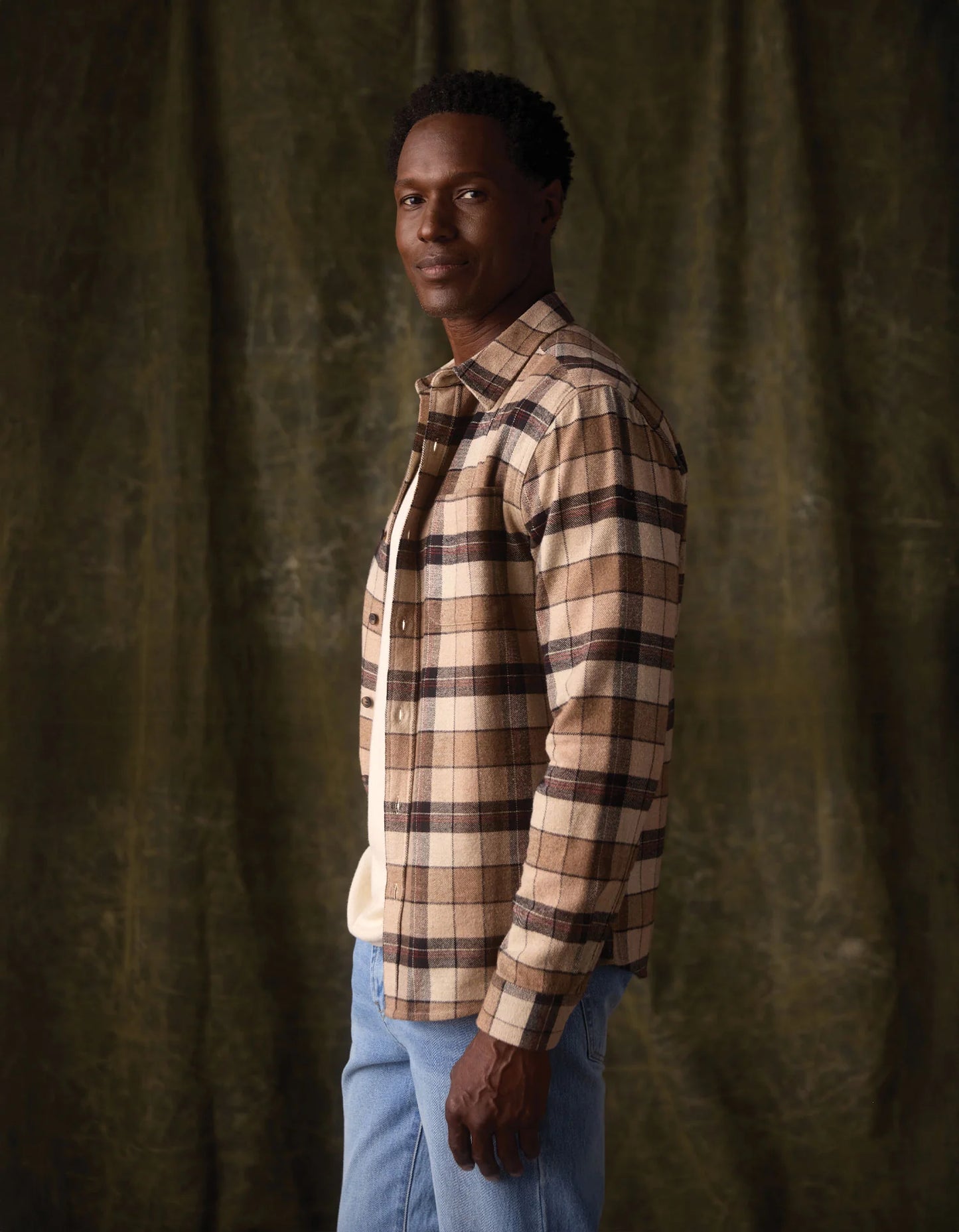 Louis Heavyweight Flannel Overshirt - Mink Plaid