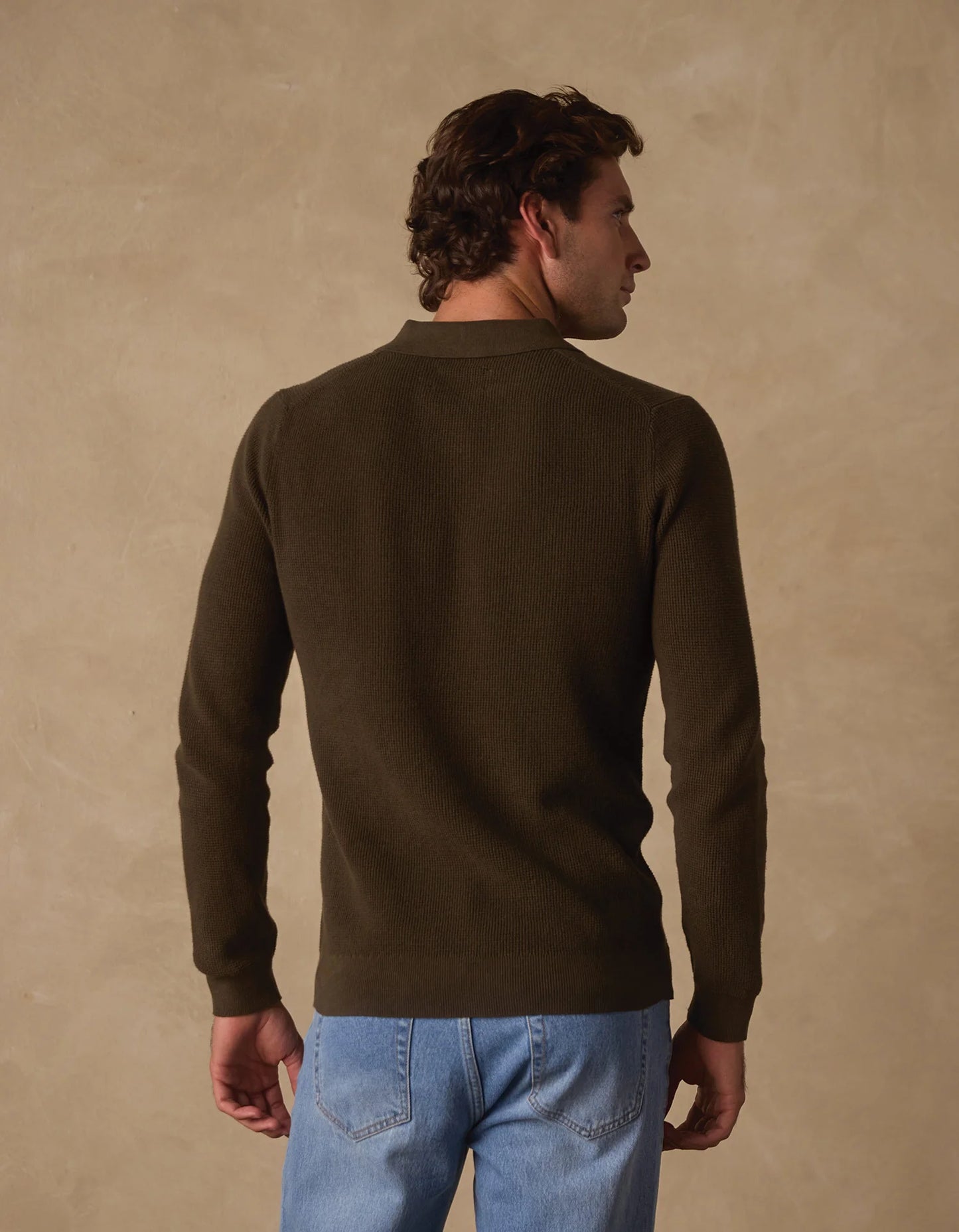 Robles Knit Waffle Stitch Polo - Alpine