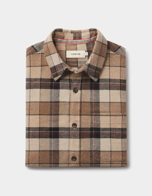 Louis Heavyweight Flannel Overshirt - Mink Plaid