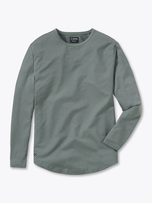 Long Sleeve Curve-Hem Tee - Sage