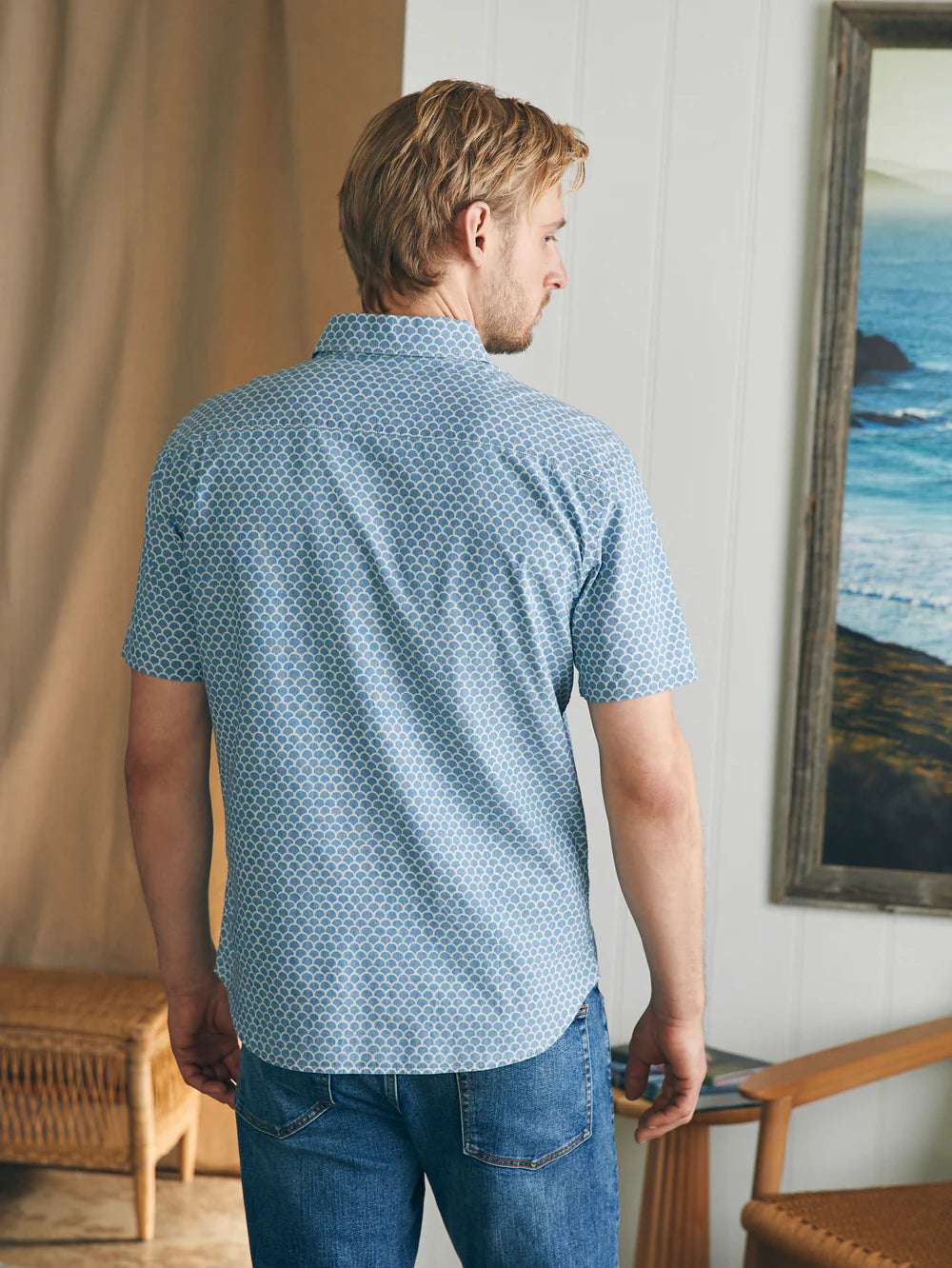 Faherty Stretch Playa Shirt - Fishscale