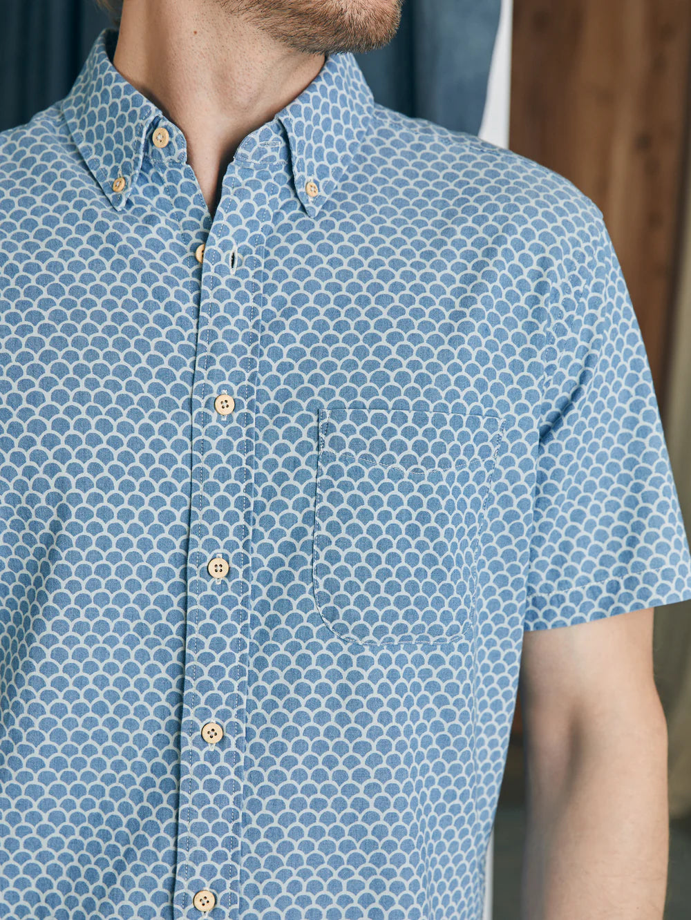 Faherty Stretch Playa Shirt - Fishscale