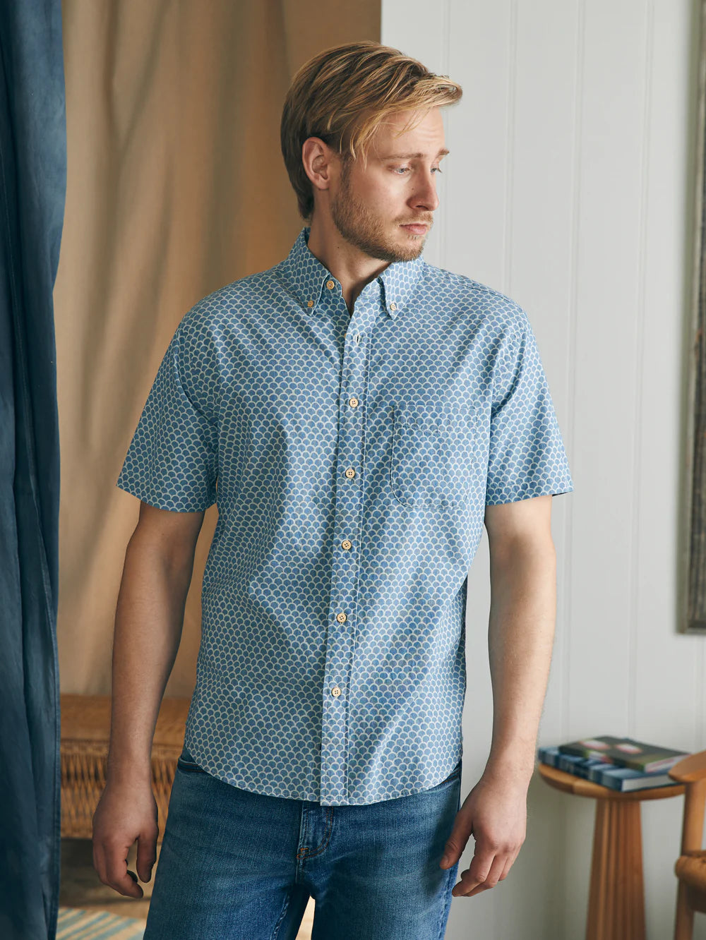 Faherty Stretch Playa Shirt - Fishscale