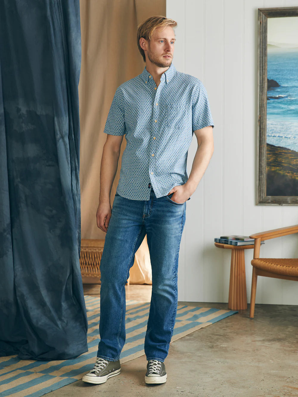 Faherty Stretch Playa Shirt - Fishscale