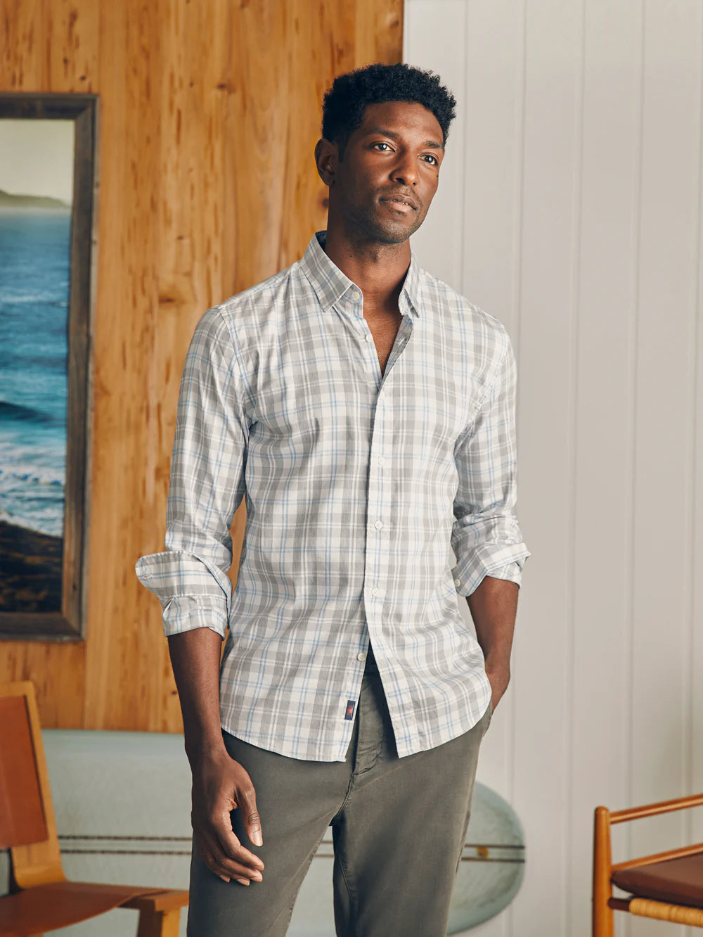 The Movement Shirt - Grey Cream Plaid