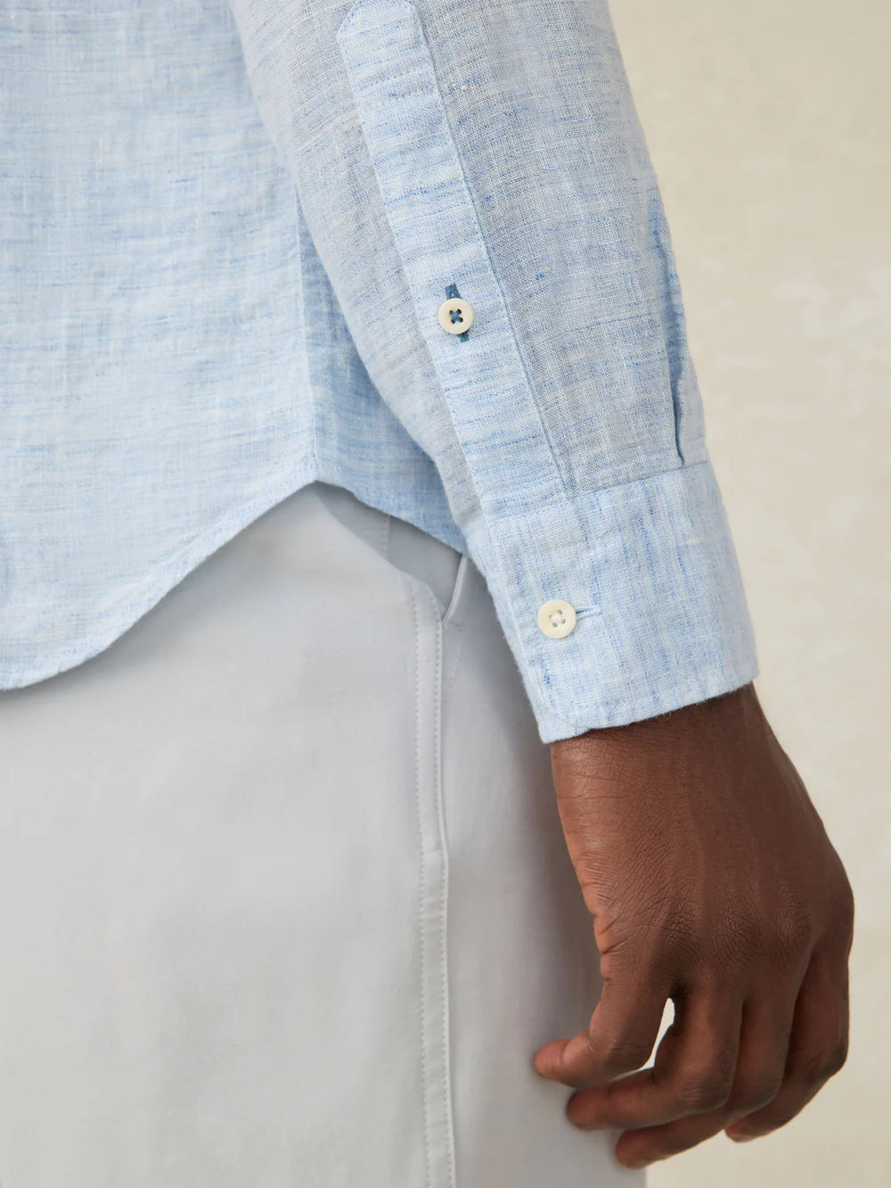 Laguna Linen Shirt - Light Blue Melange