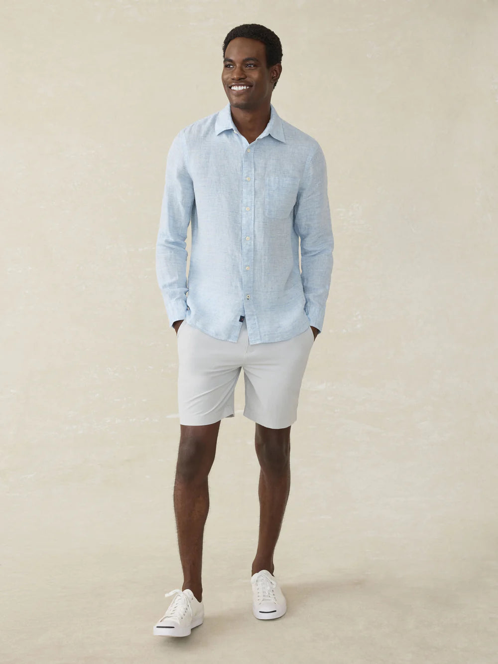 Laguna Linen Shirt - Light Blue Melange