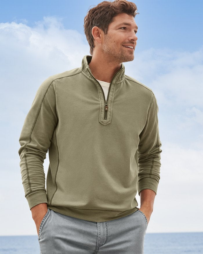 Ben & Terry Half-Zip Sweatshirt - Tea Leaf