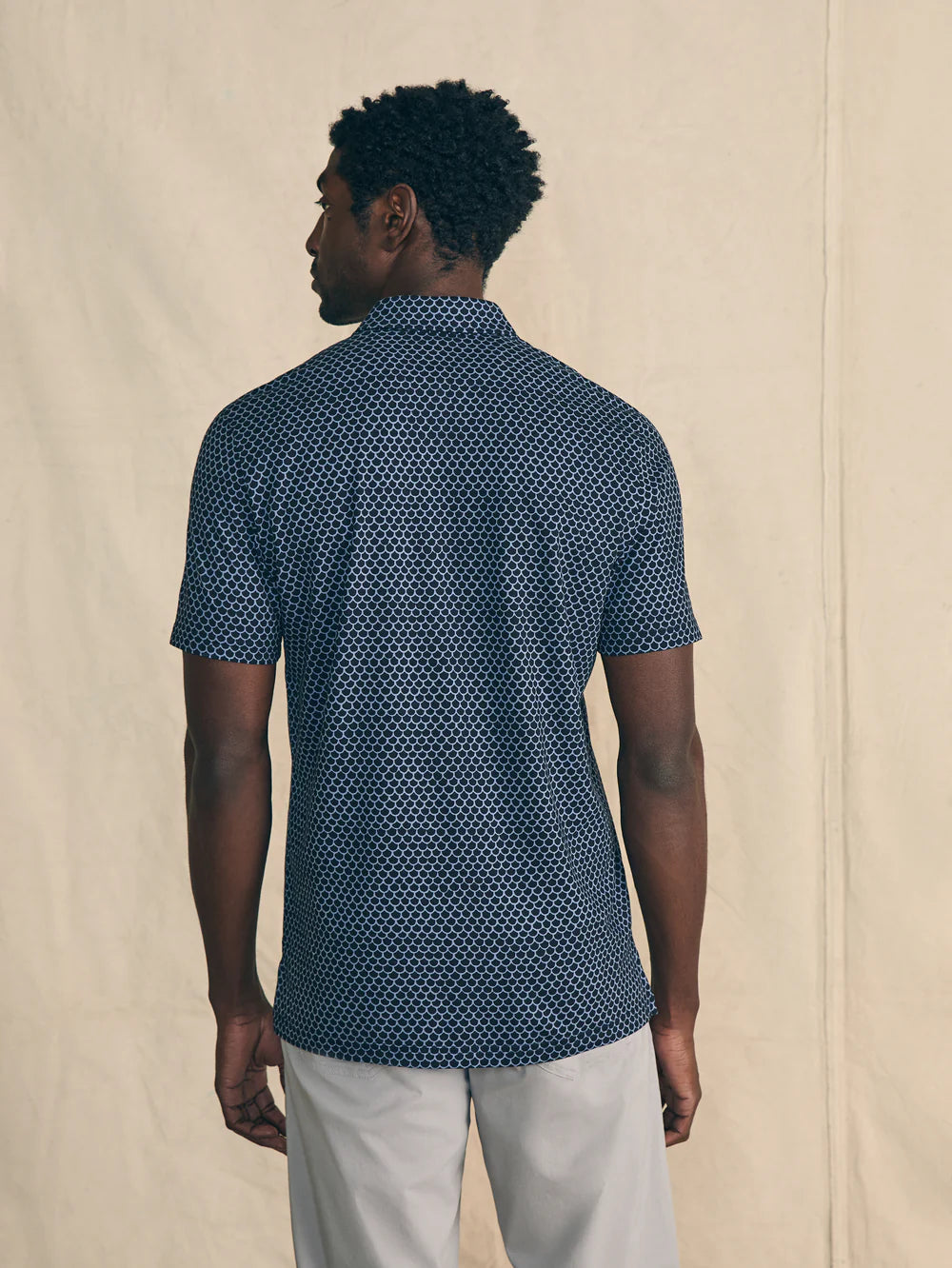 Faherty Movement Polo - Midnight Fishscale