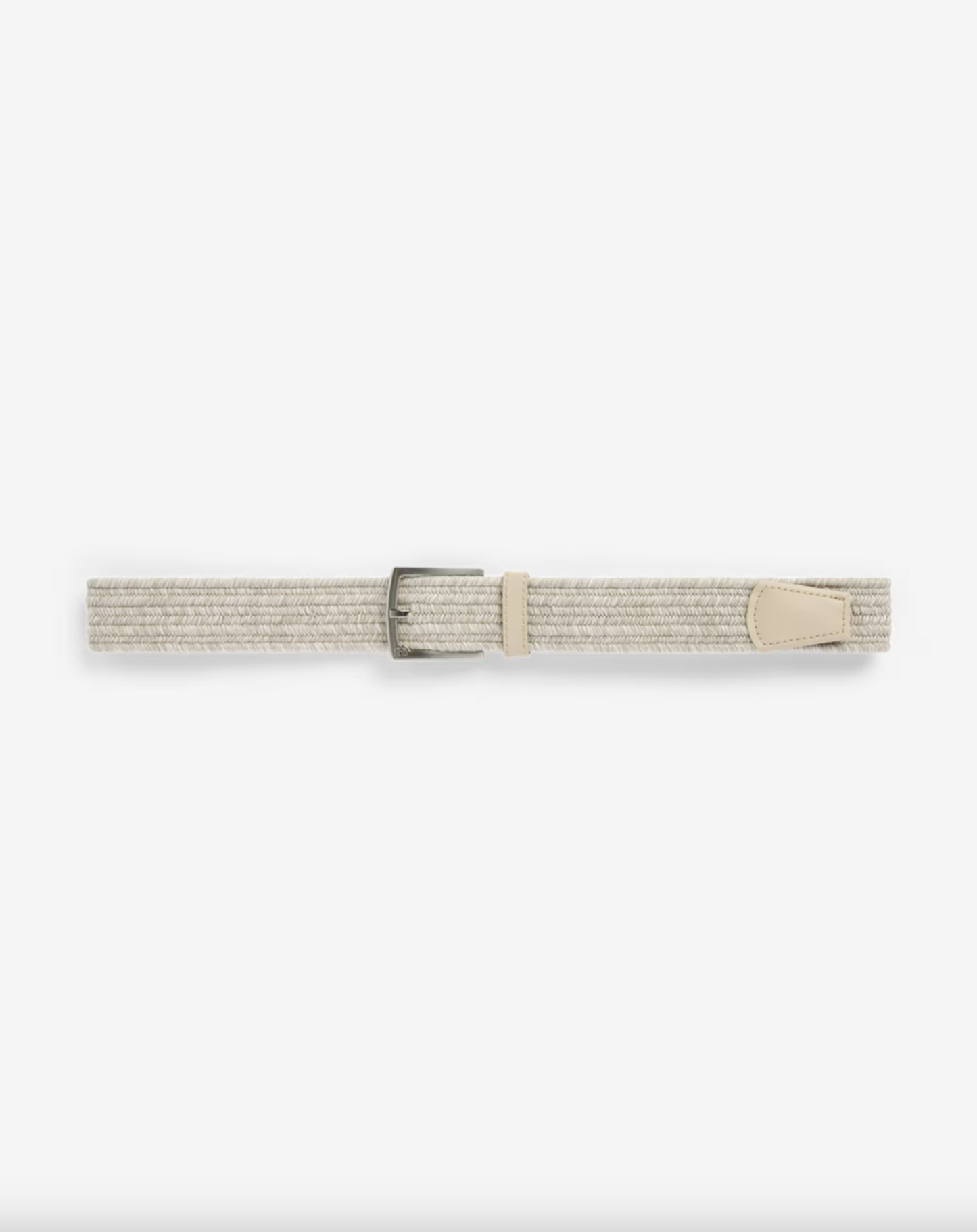 Stretch Woven Leather Belt - Tan