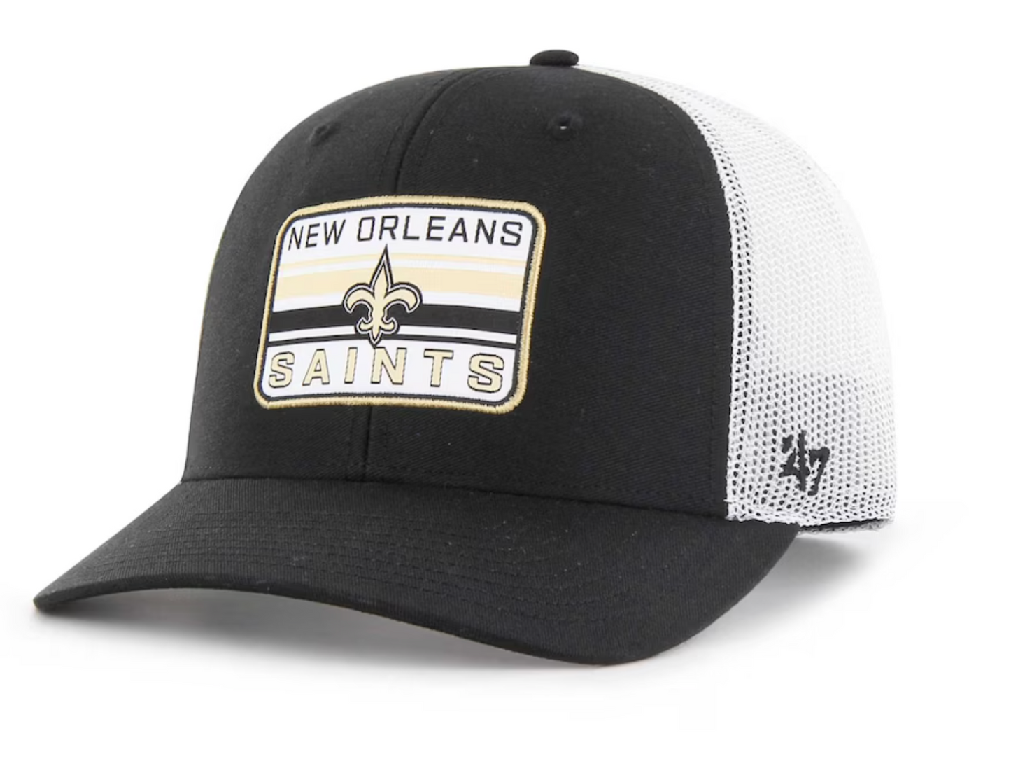 New Orleans Saints Drifter Adjustable Trucker Hat -Black/White