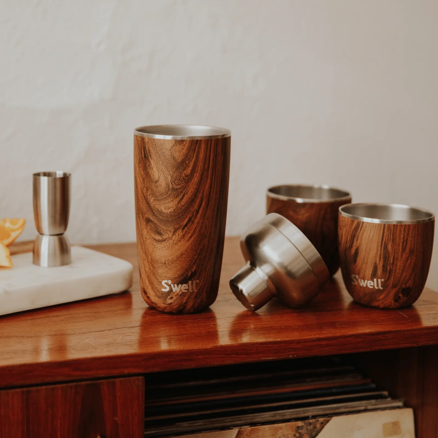 Shaker Set with Jigger - Teakwood