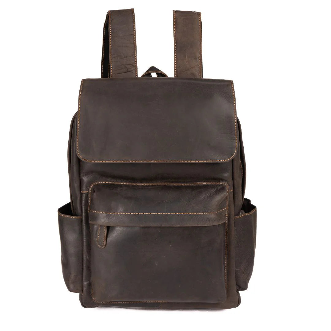 Leather Vintage Backpack Scott - Brown