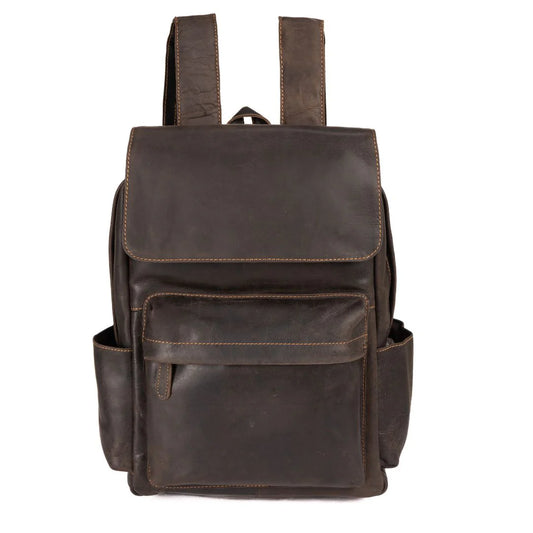 Leather Vintage Backpack Scott - Brown