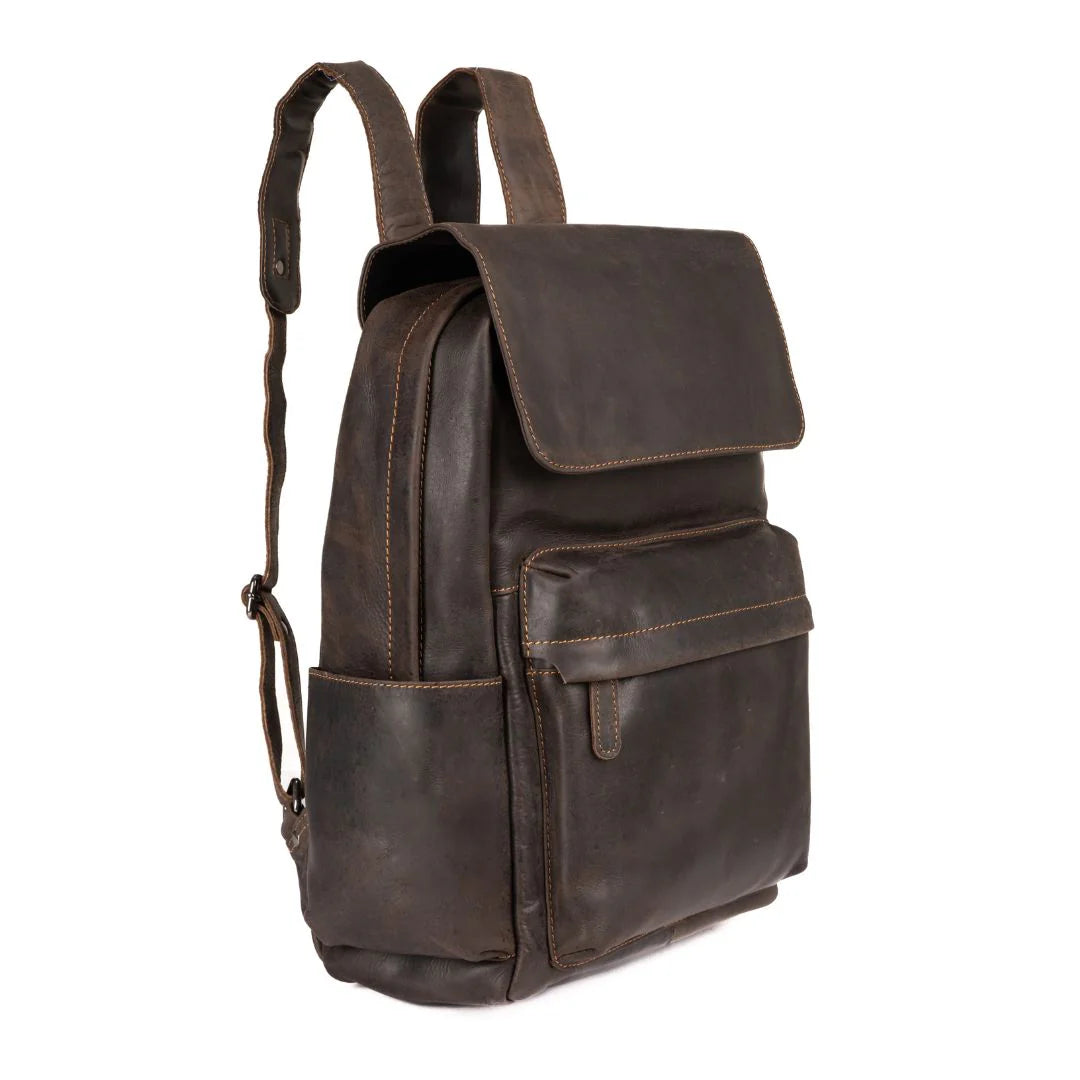 Leather Vintage Backpack Scott - Brown