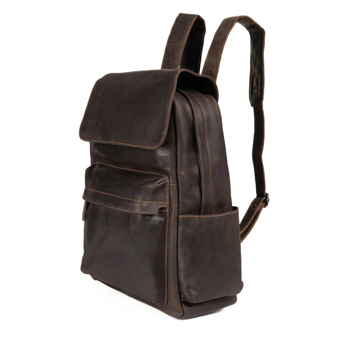 Leather Vintage Backpack Scott - Brown