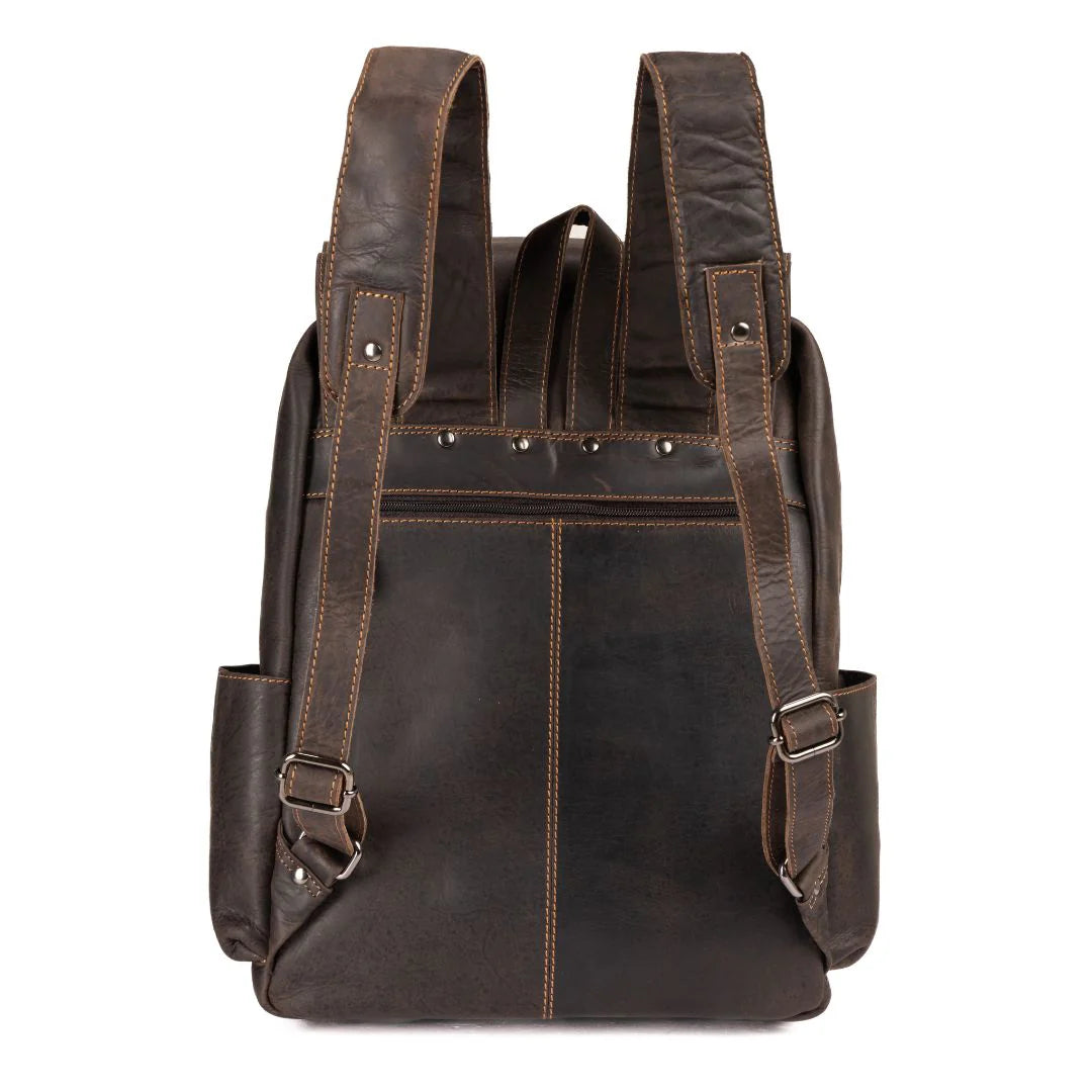 Leather Vintage Backpack Scott - Brown