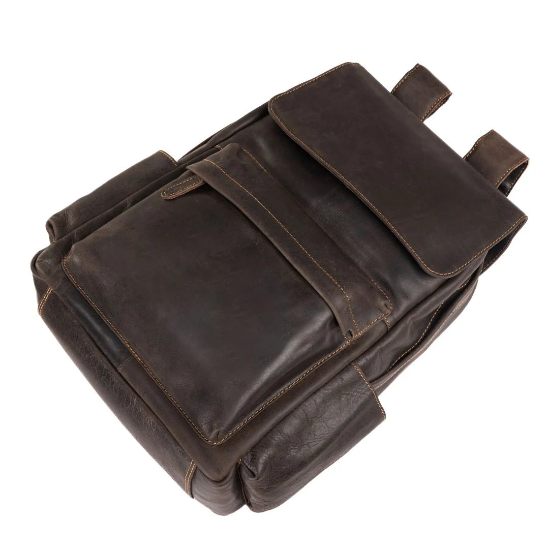 Leather Vintage Backpack Scott - Brown