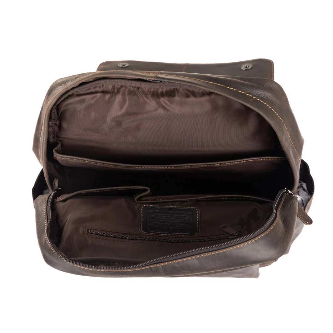 Leather Vintage Backpack Scott - Brown