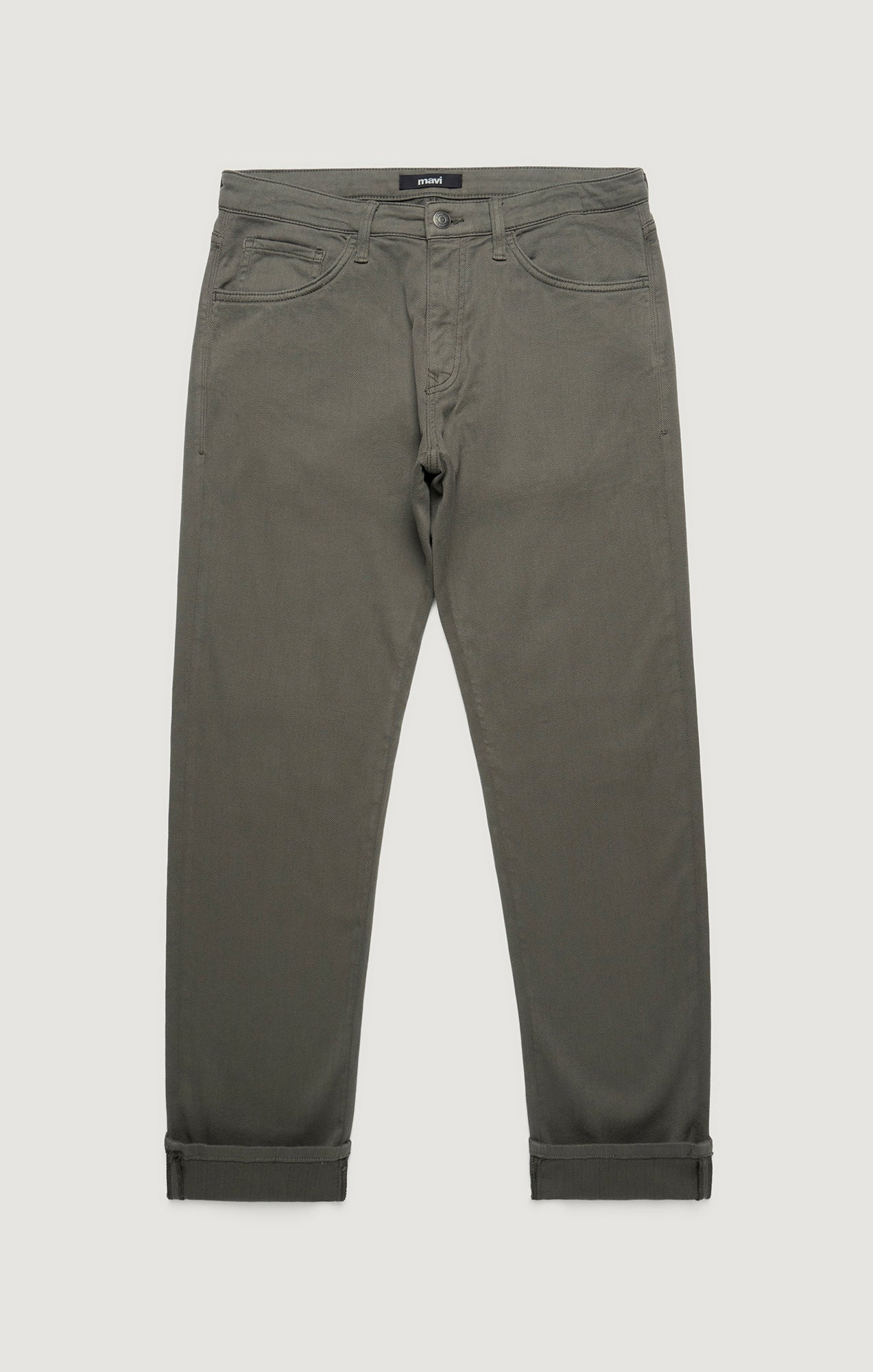 Marcus Slim Straight Leg Pants - Sage Herringbone